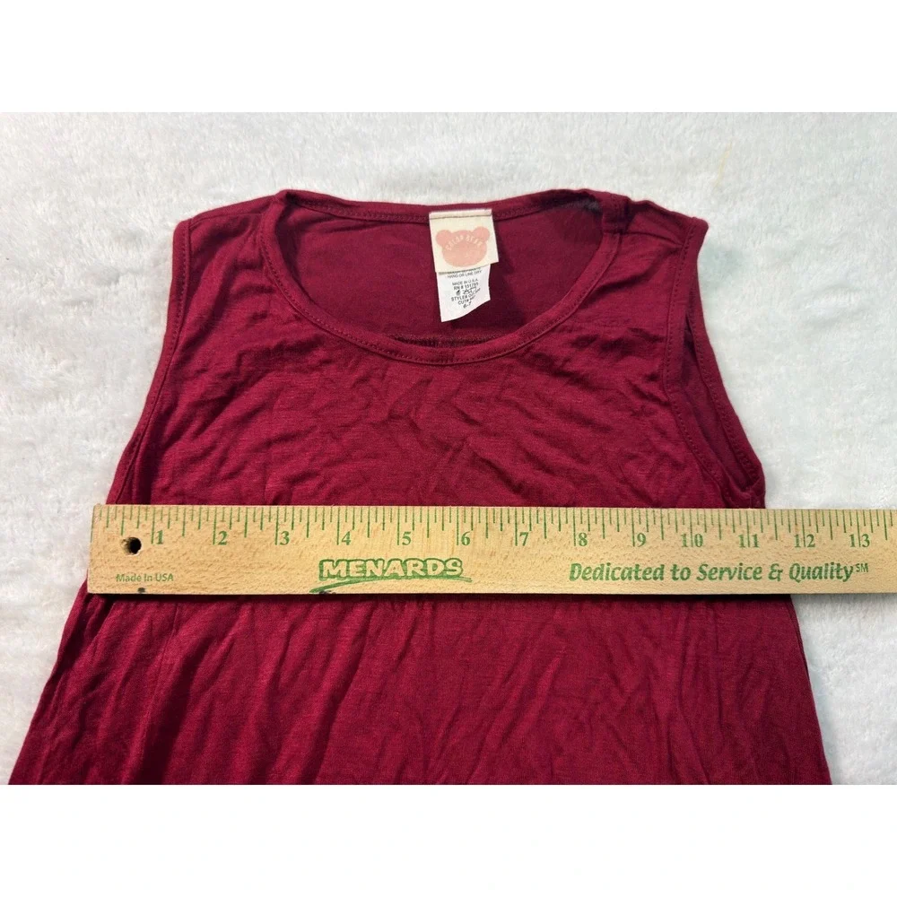 Color Bear Kids Burgundy Rayon Spandex Sleeveless Swing Tank‎ GD 300 Size 6-7